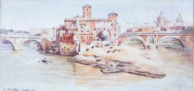 Vista dell'isola Tiberina da Ponte Garibaldi
